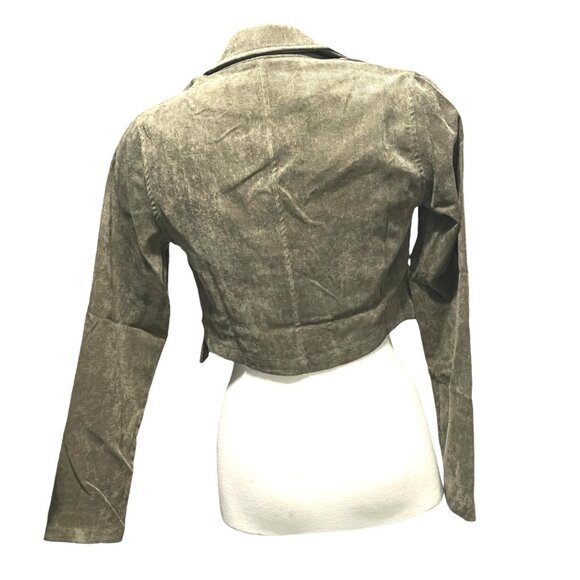 Uniq NWT Corduroy Open Front Collared Blazer Sz Small Womens Green Long Sleeve - Picture 11 of 11